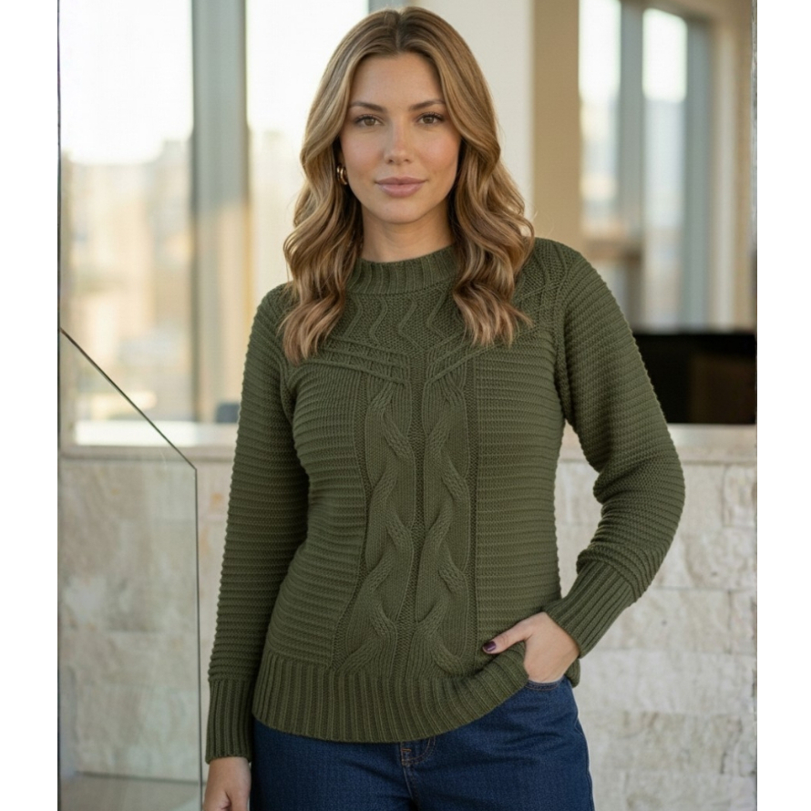 Blusa de Frio Feminina Grossa Tricot Manga Longa S