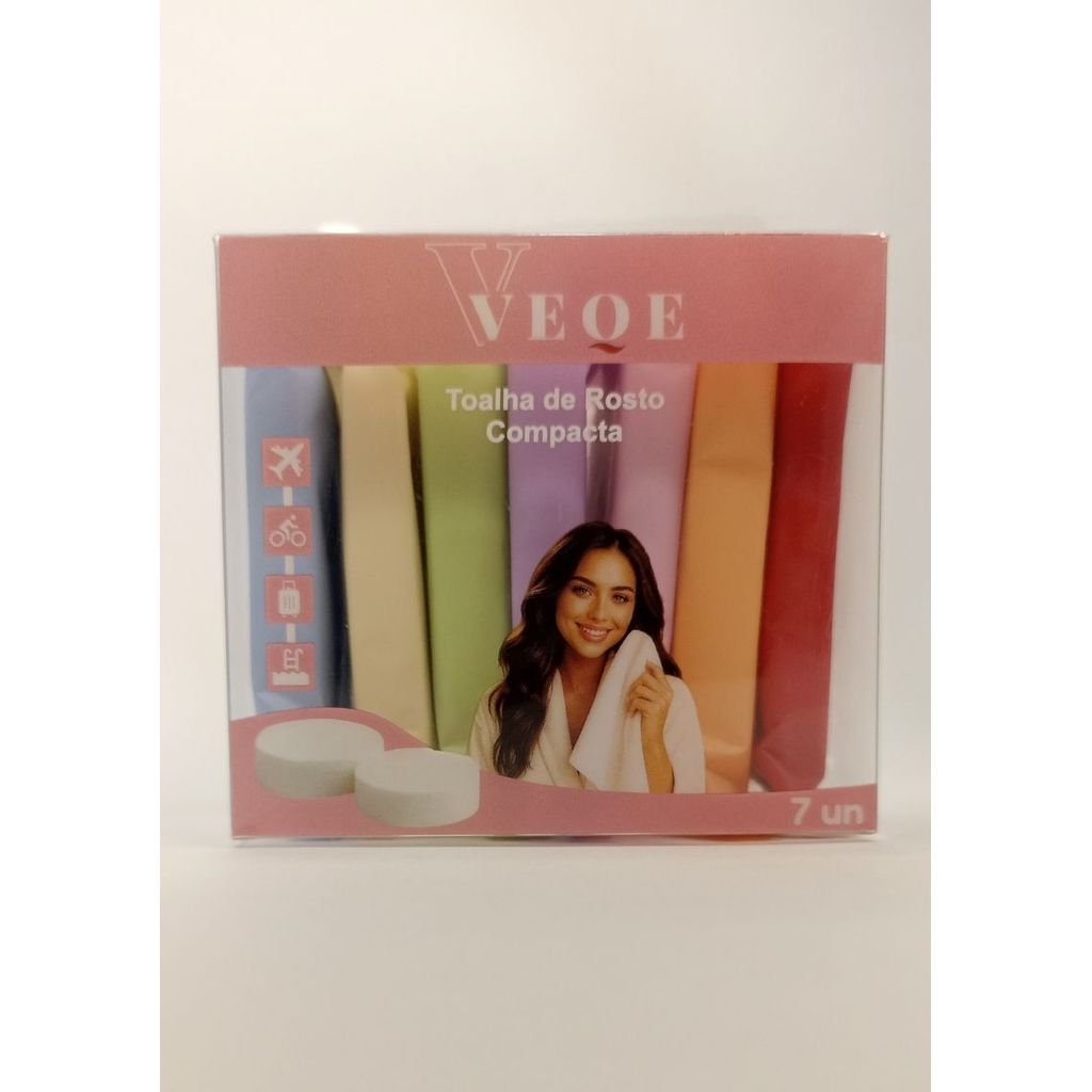 Kit 7 Toalhas Compactas de Rosto 24X30cm TC357 VEO