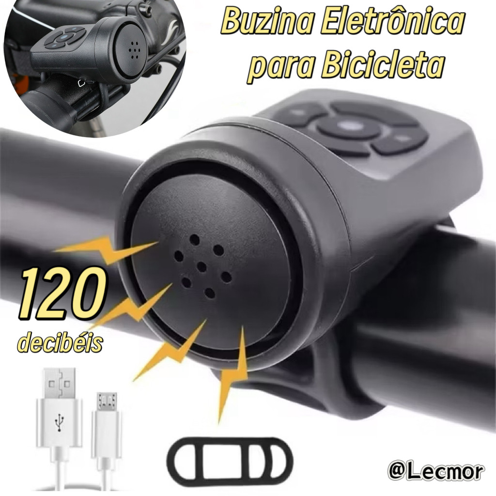 Buzina Eletrônica para Bicicleta Recarregável US
