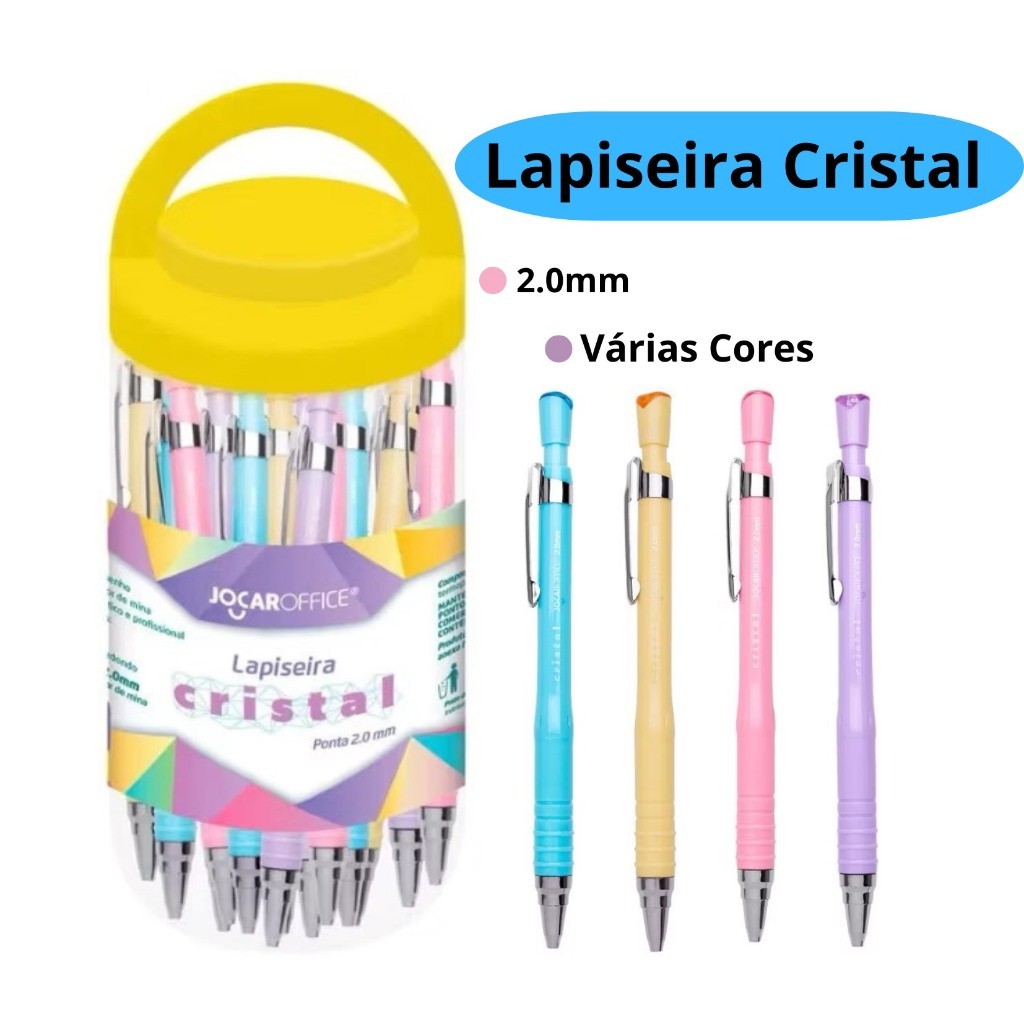 Lapiseira Cristal 2.0 Jocar Office Cores Sortidas 