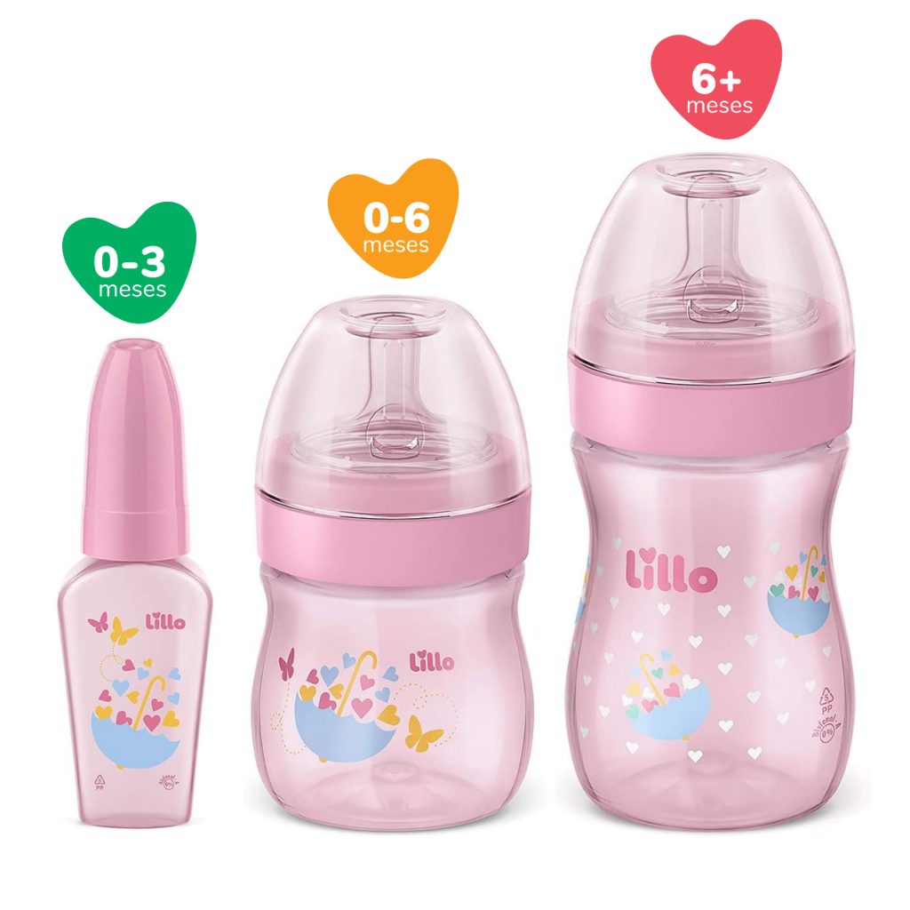 Kit de Mamadeiras com Chuquinha Menina Antivazamen