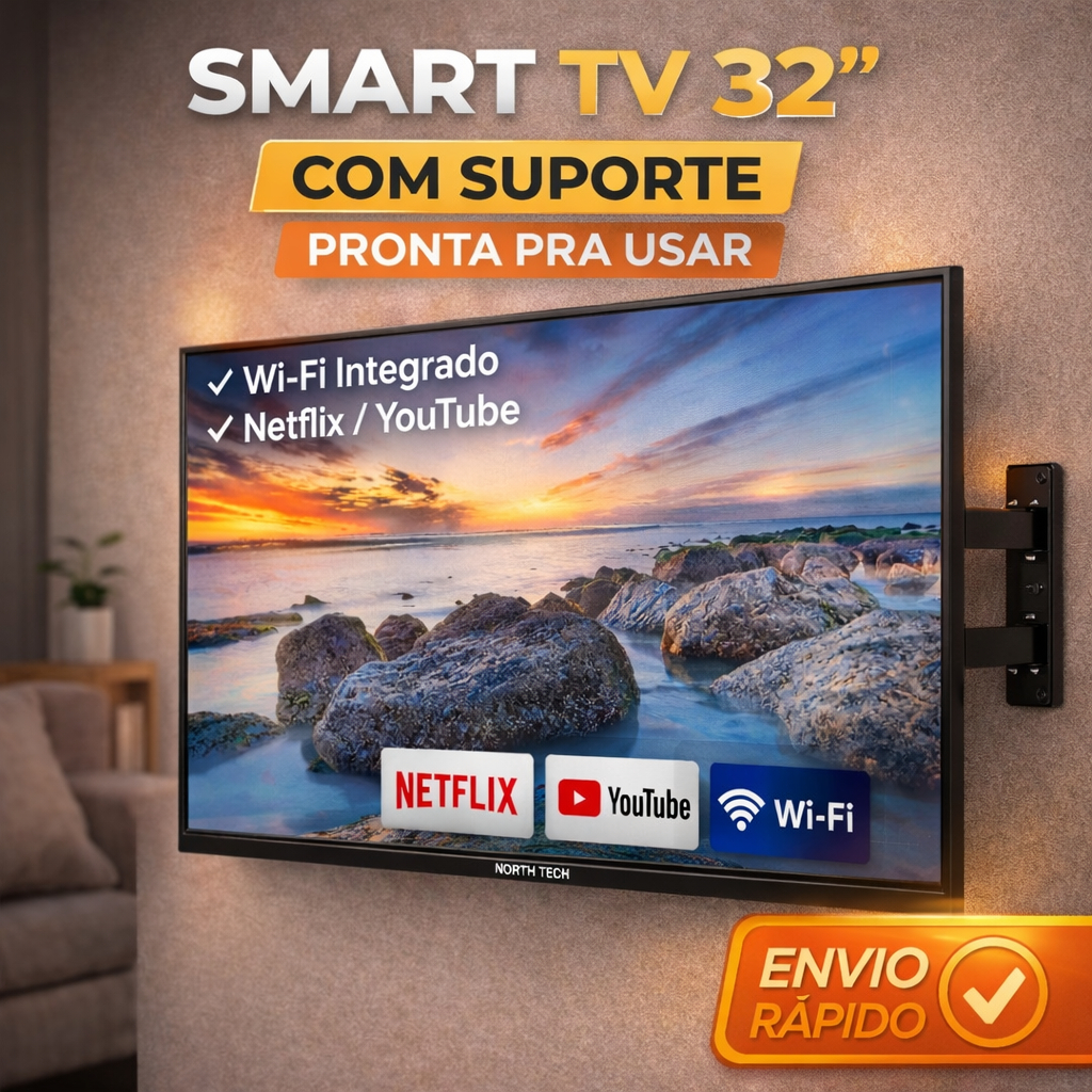 Smart TV 32 North Tech WiFi Bluetooth Netflix YouT