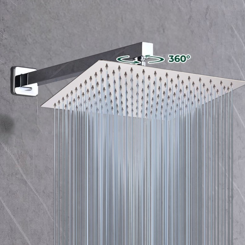 Ducha chuveiro  inox quadrado Com braco 20 X 20 /3