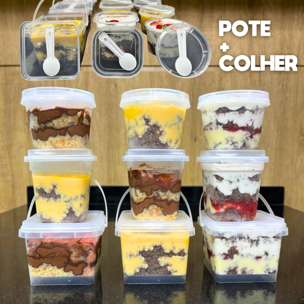 Embalagem para Pudim Bolo no POTE Doces Sobremesa 