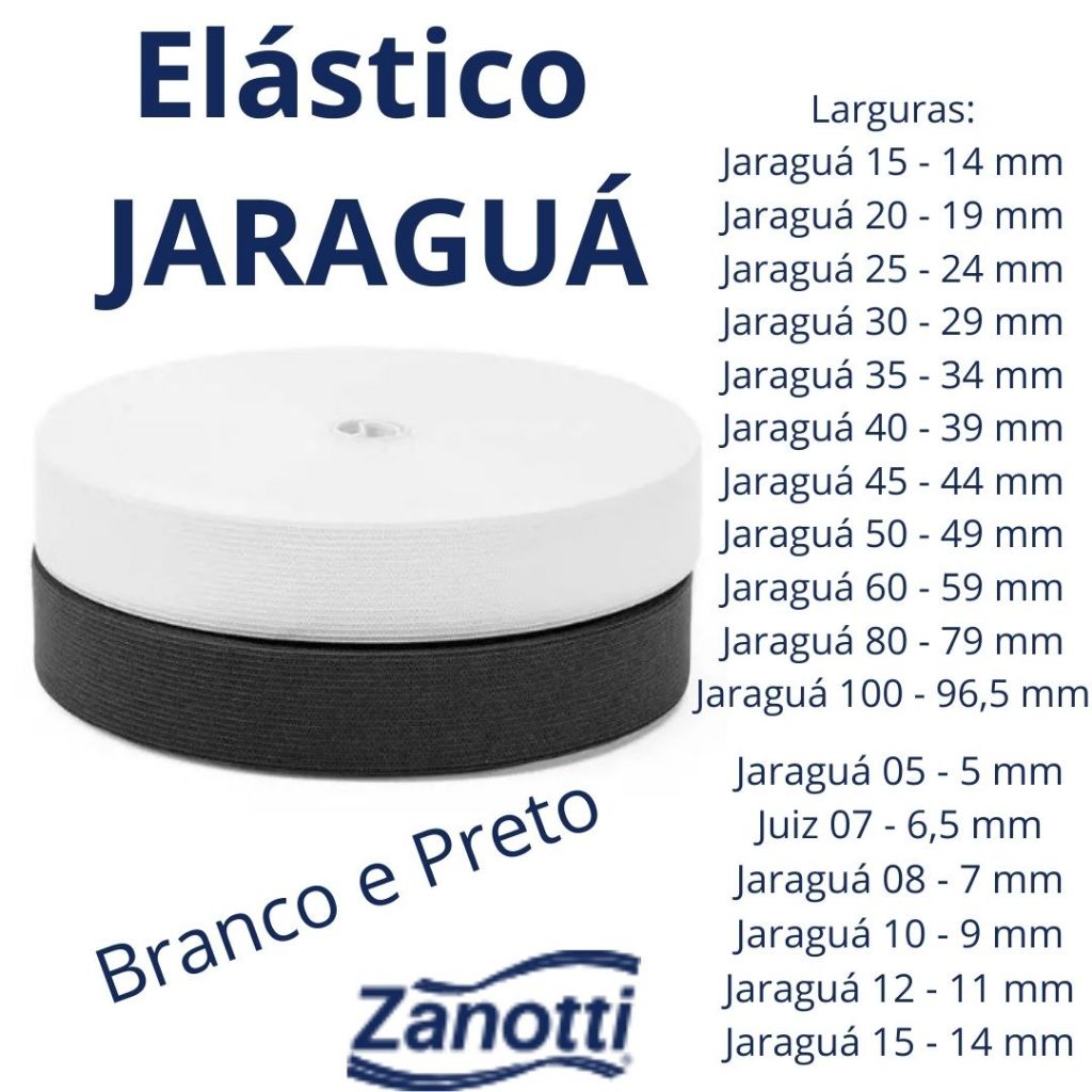 Elástico Zanotti JARAGUA Preto e Branco – 2