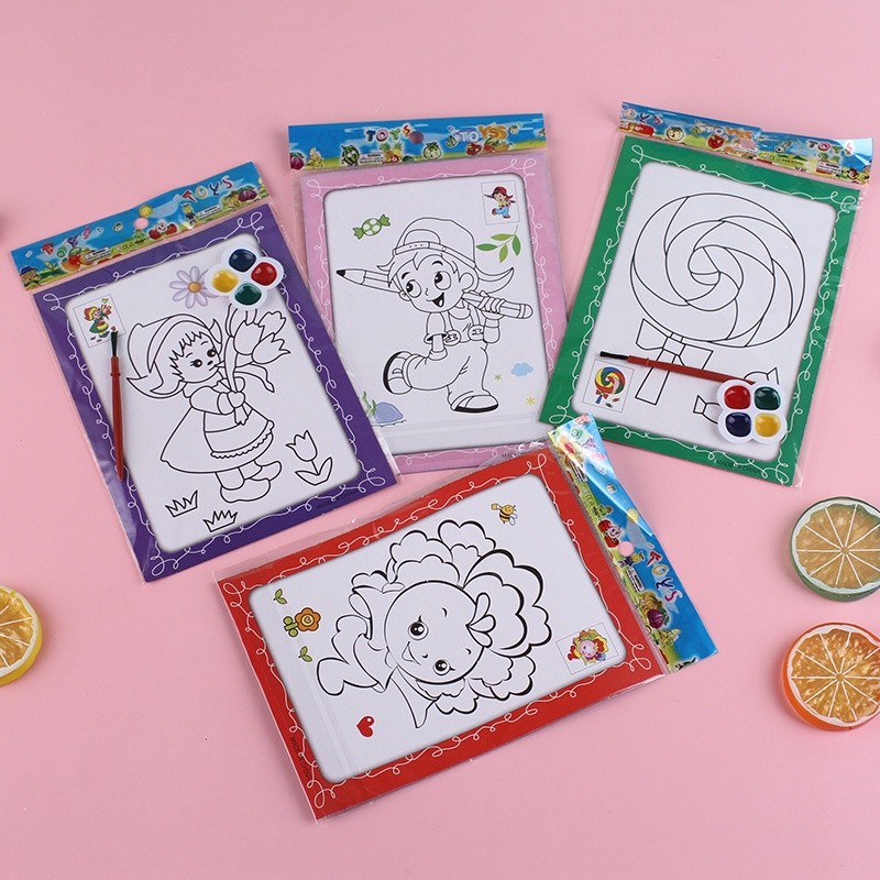 10 Conjunto Crianças Pintura Brinquedos Cor Fundo