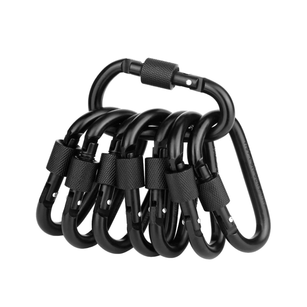 Kit 7 Mosquetãos Com Bloqueio Para Viagens Ao Ar 