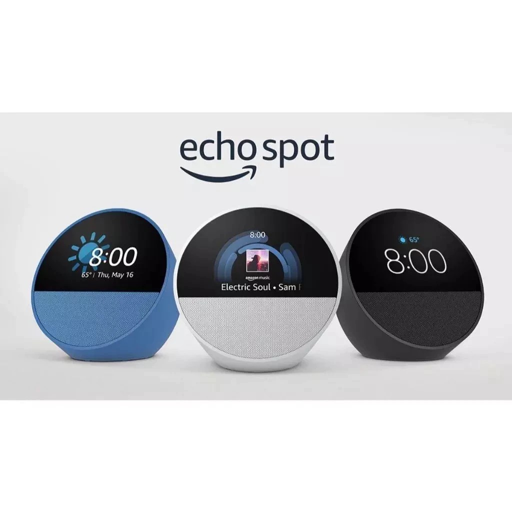 Echo Spot com Alexa Smart Speak (Branco, Preto e A