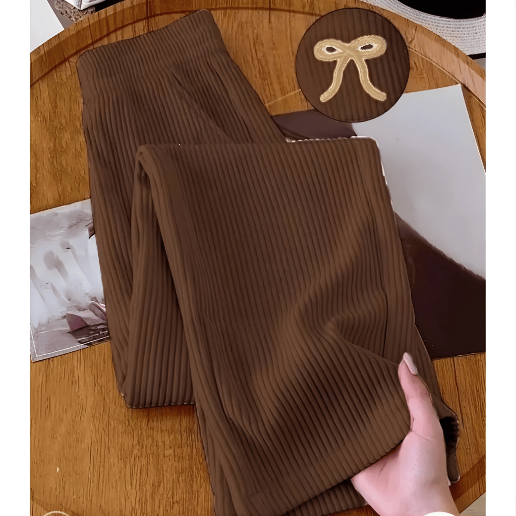 Calça Pantalona Feminina Tecido texturado Calça 