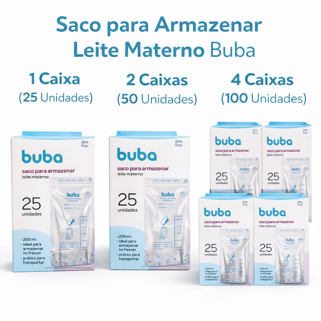 Saco para Armazenar e Congelar Leite Materno Buba 