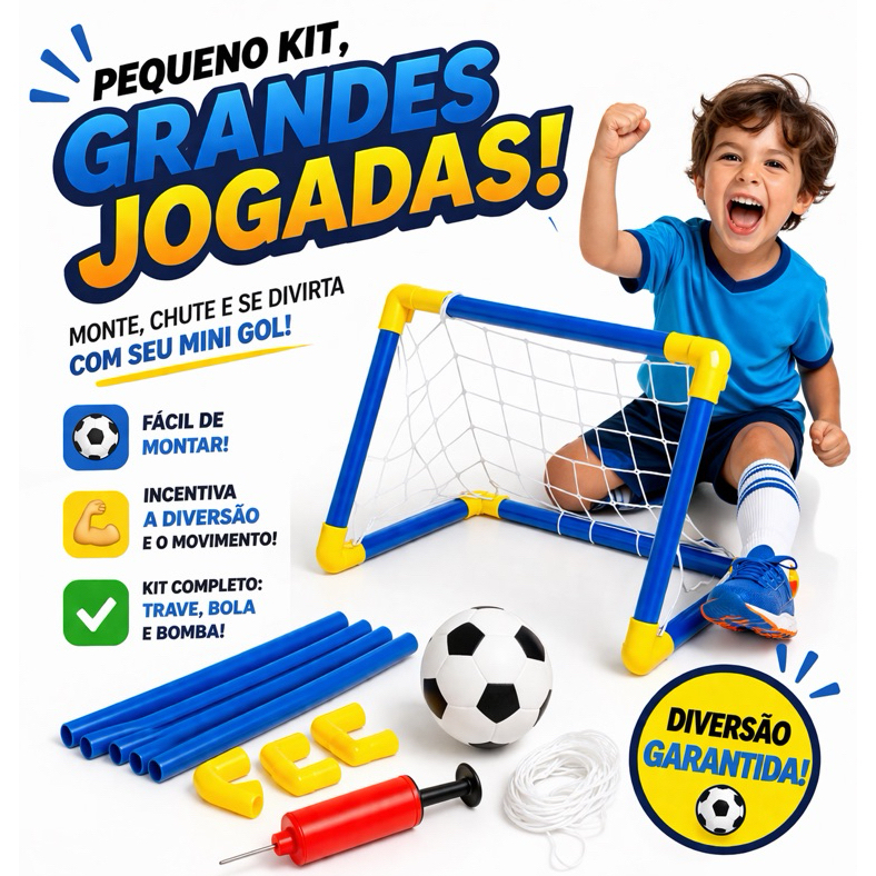 Kit Trave Futebol Infantil Golzinho Completo com R