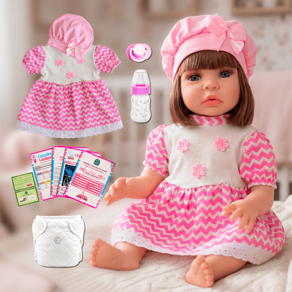 Boneca Bebê Reborn Original Realista de Silicone 