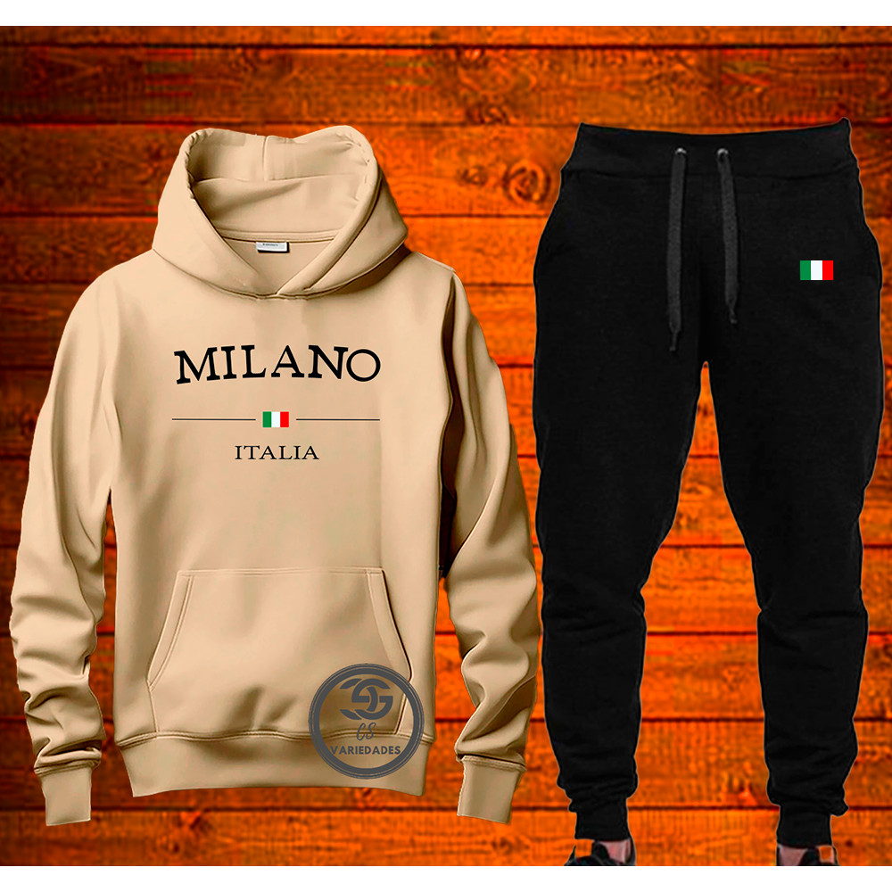 Conjunto Moletom Milano ltaIia Streetwear Blusa + 