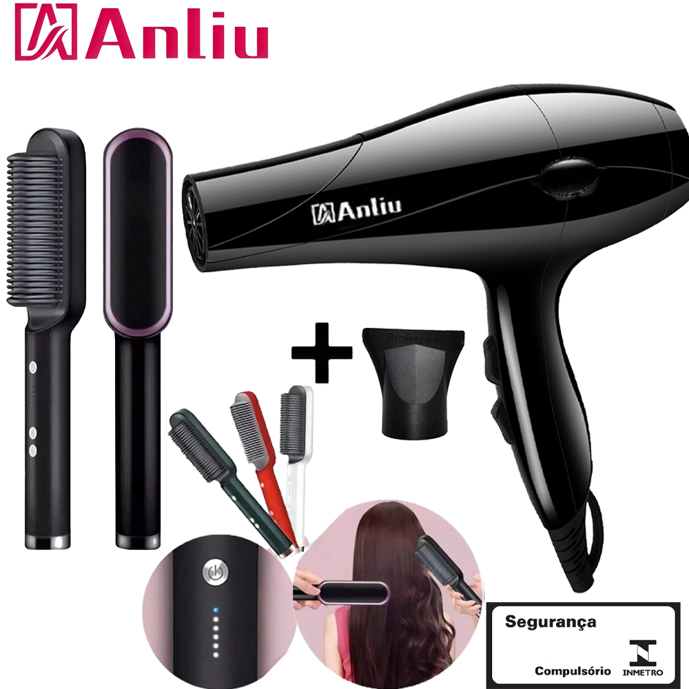 Kit Secador de cabelo 2200W professional+Escova Al