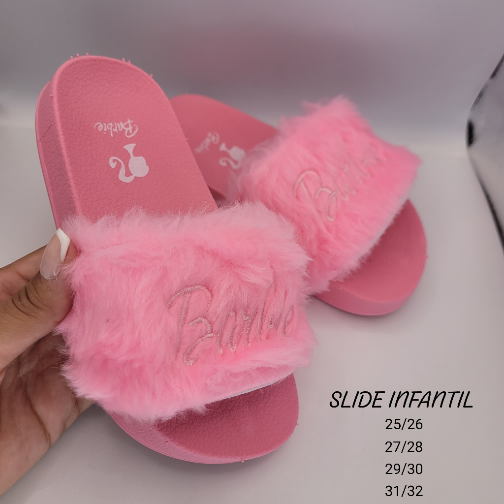 Chinelo Slide Infantil Menina Papete Feminina Pelu