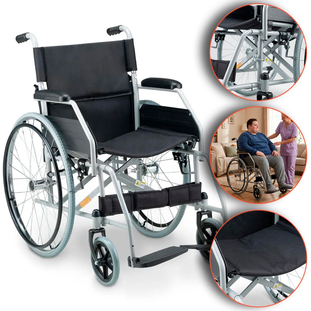 Cadeira de Rodas Modelo D100 Dobrável Em Alúmini