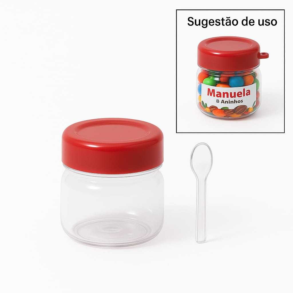 Kit 10/20/30/40/50 Potes Papinha 40ml com colher &