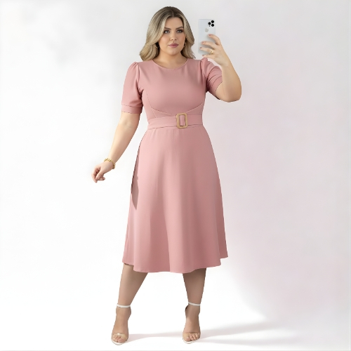 Vestido Godê Moda Plus Size Rodado Social Festa