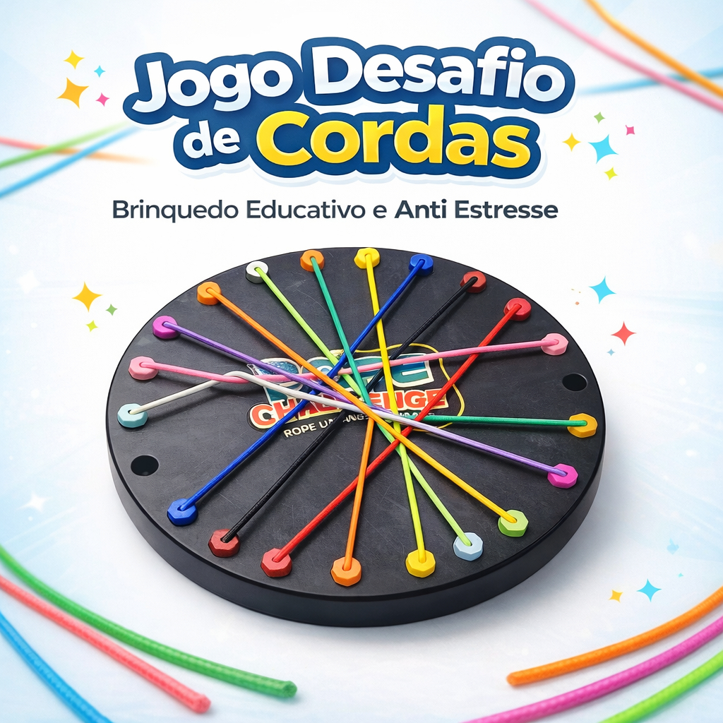 Jogo Desafio de Cordas Coloridas Anti Estresse Edu