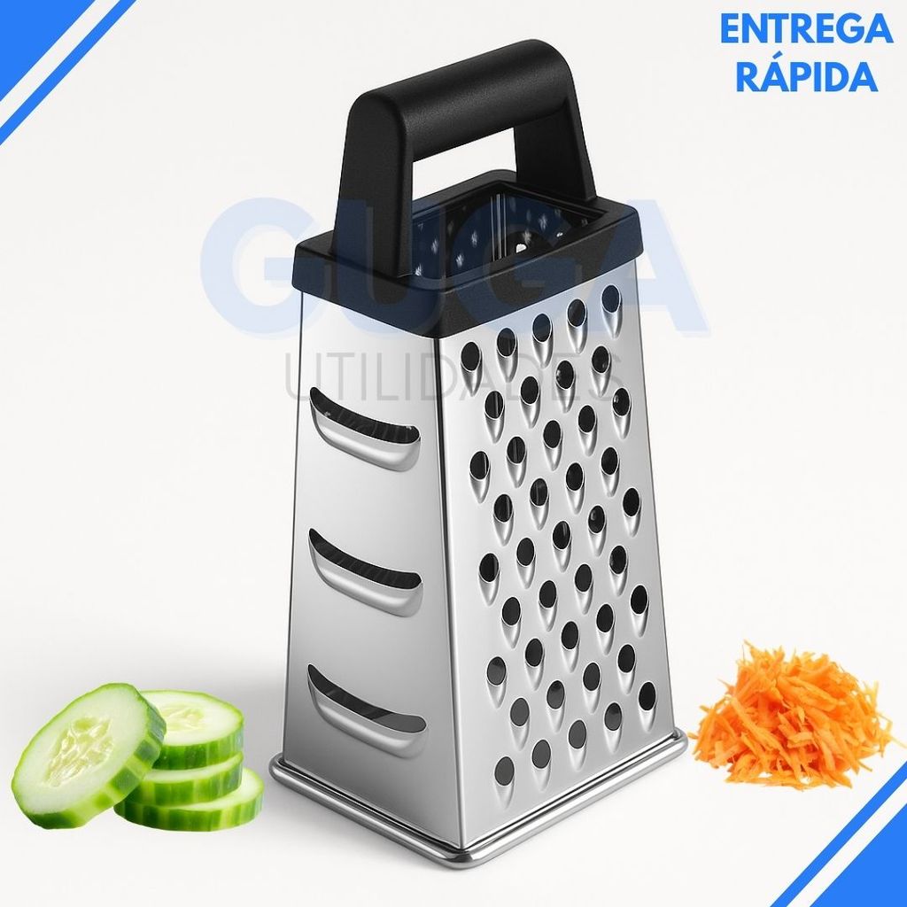 Ralador de Queijo e Legumes em Aço Inox 4 Faces U