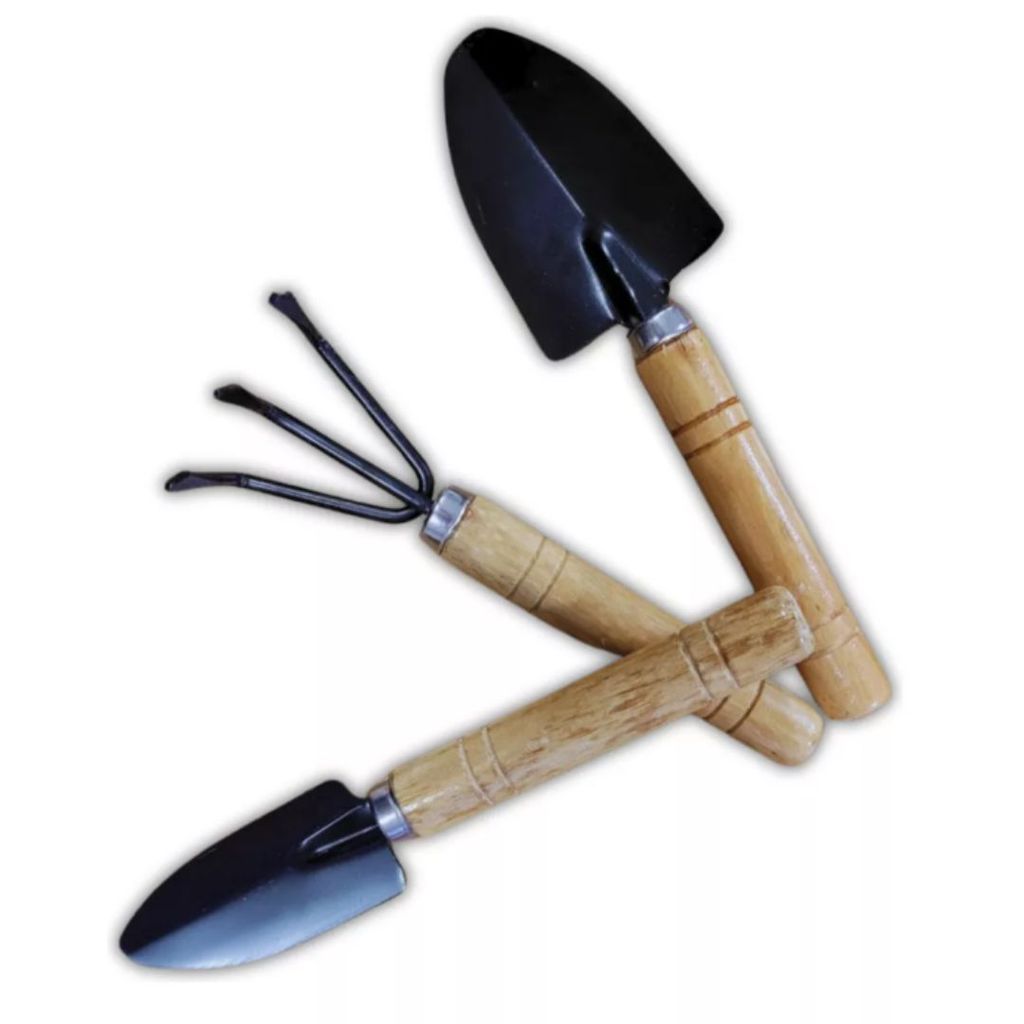 KIT JARDINAGEM PÁS EM AÇO PARA HORTA JARDIM 18CM
