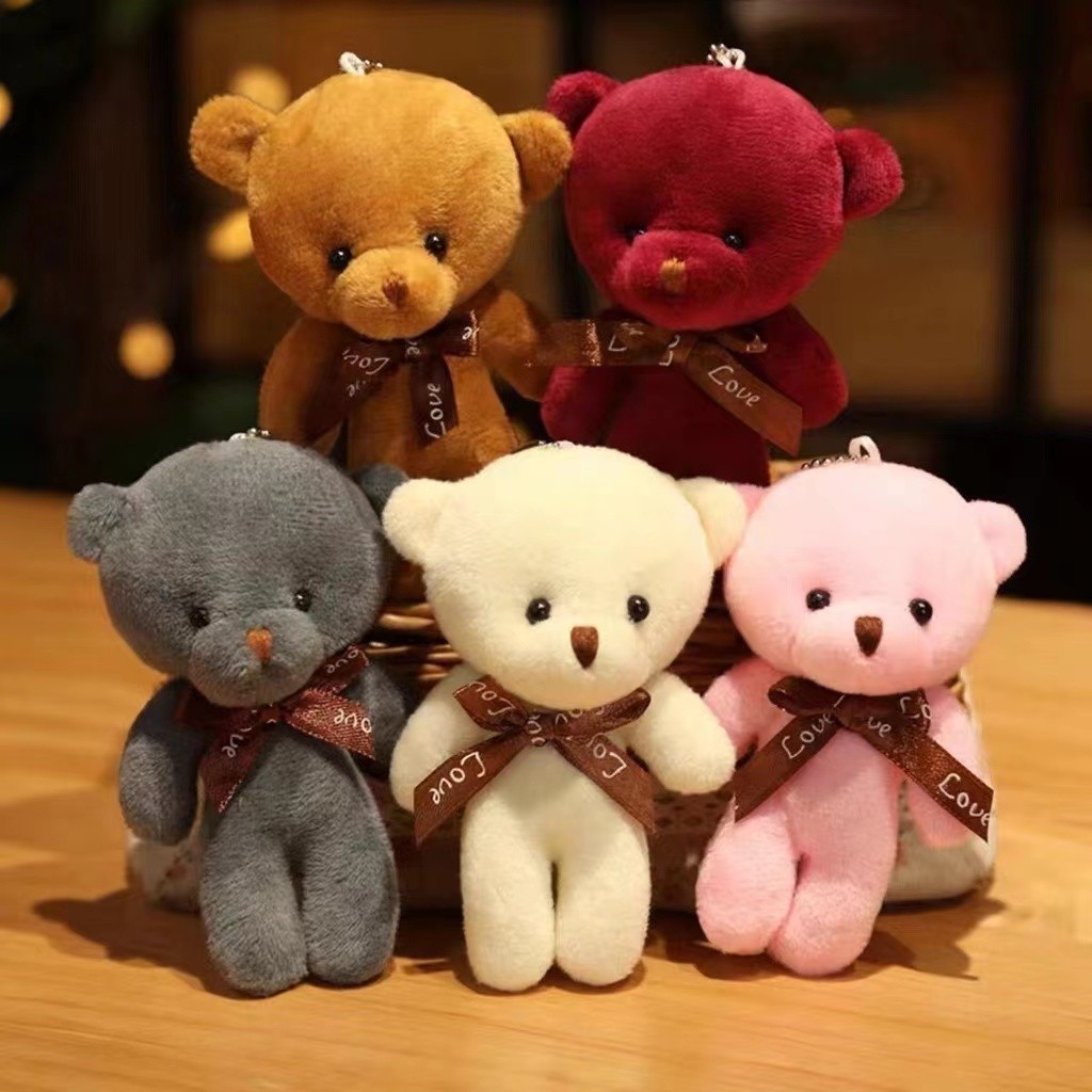 kit 12 Chaveiros com Pingente Ursinho Urso de Pel�
