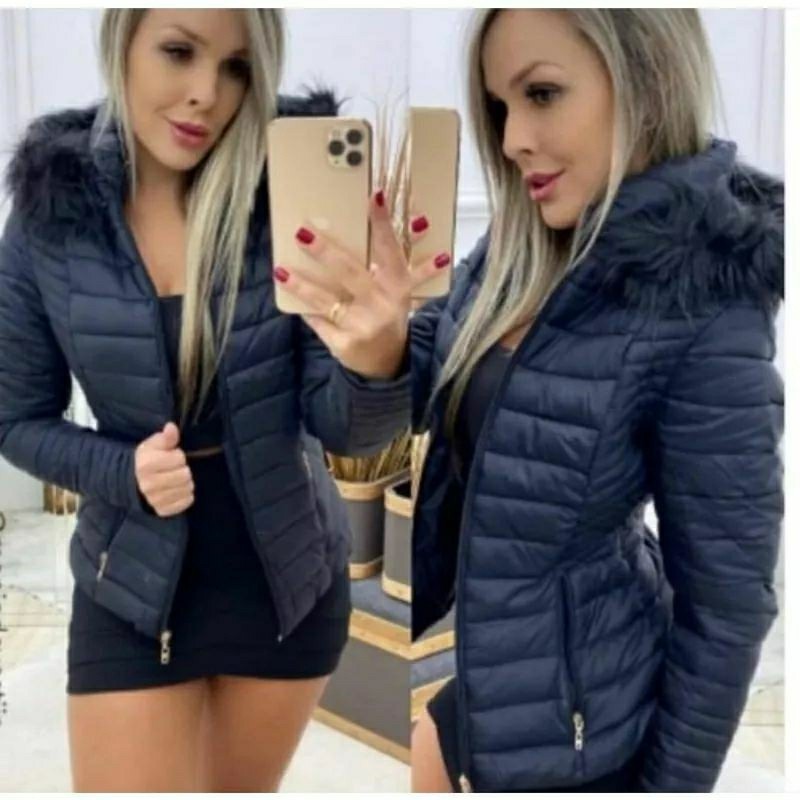 Jaqueta Feminina Bobojaco Nylon Puffer com capuz r