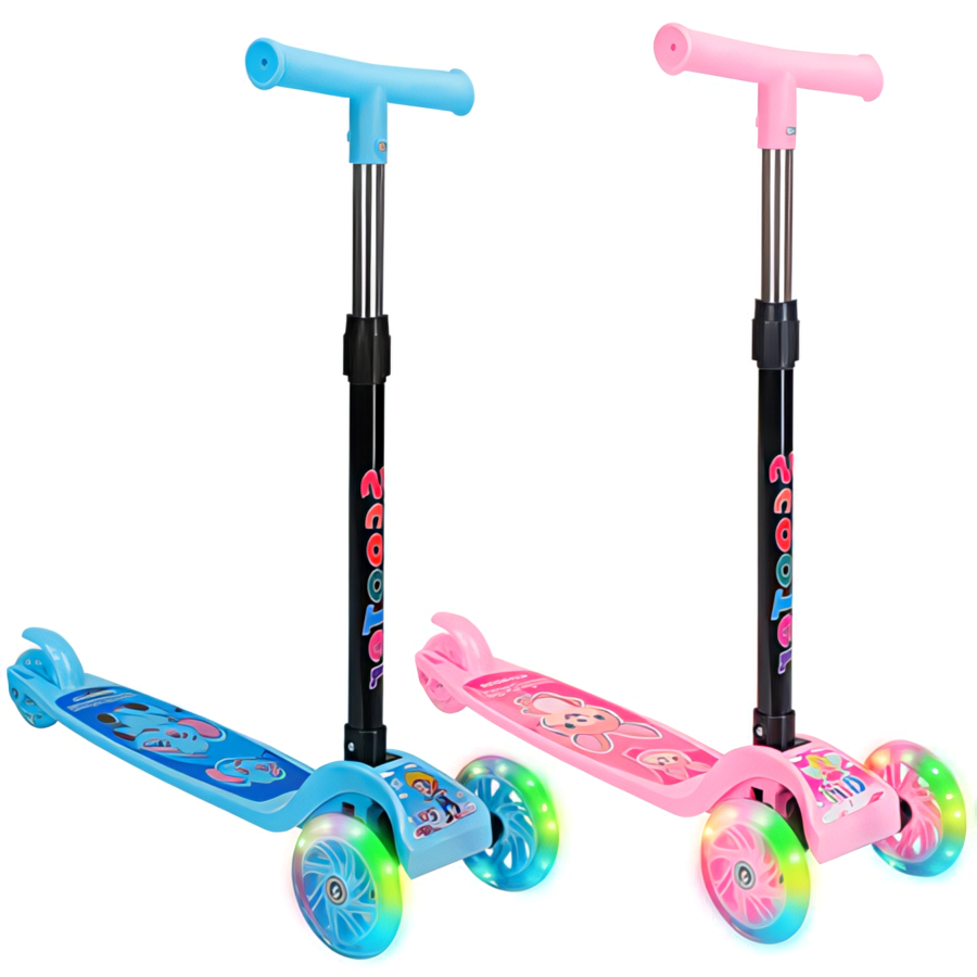 Patinete Scooter Infantil Dobrável 3 Rodas com Lu