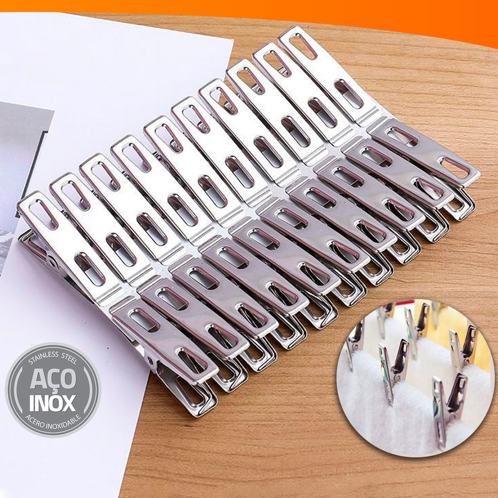 Kit 10 a 50 Grampos Prendedores De Roupa 100% Aço