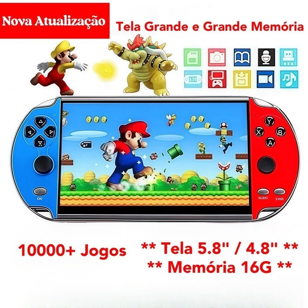 2025 Videogame Portatil Tela 4.3 +10000 Jogos Retr