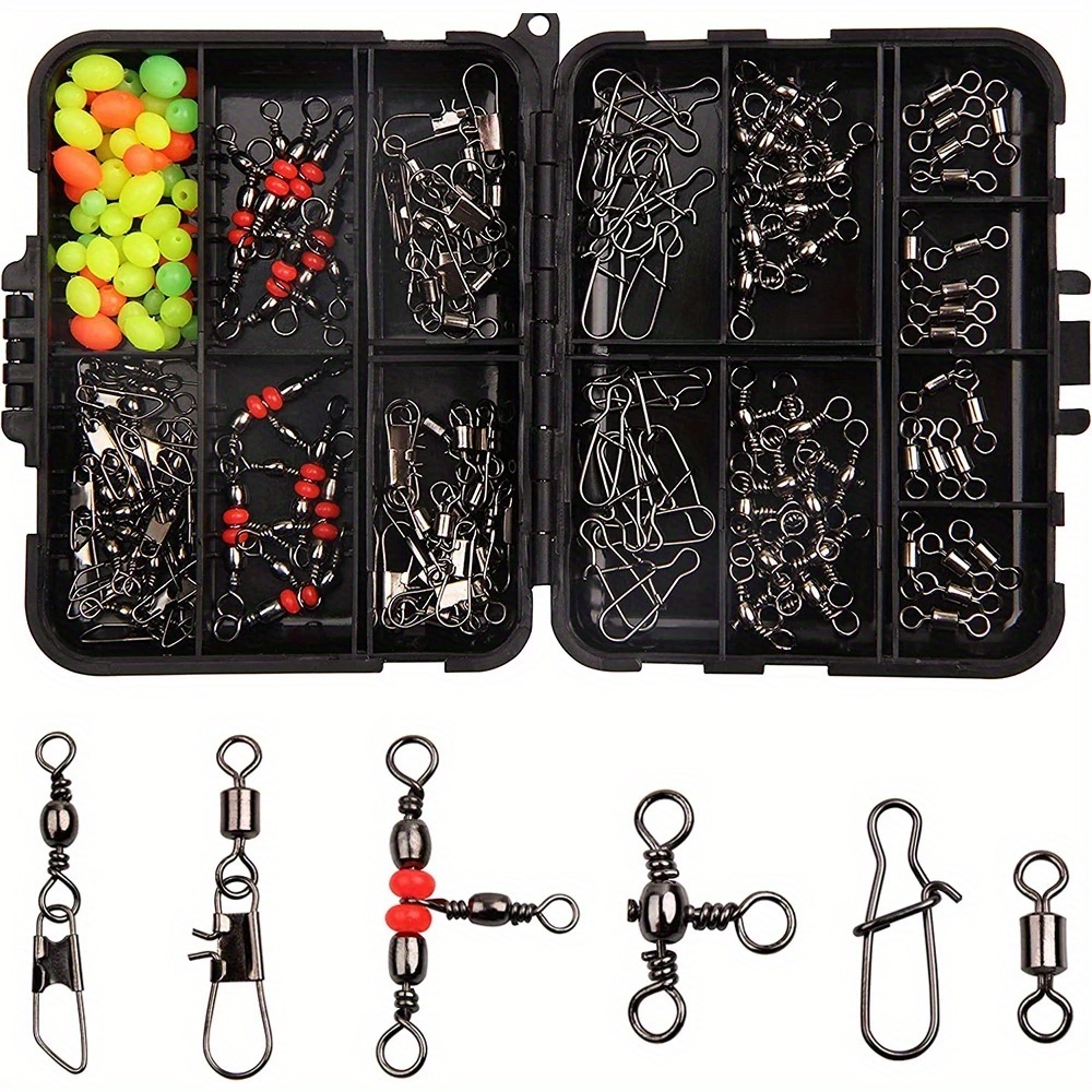Kit Pesca Esportiva Estojo Iscas, Pesos, Giradores