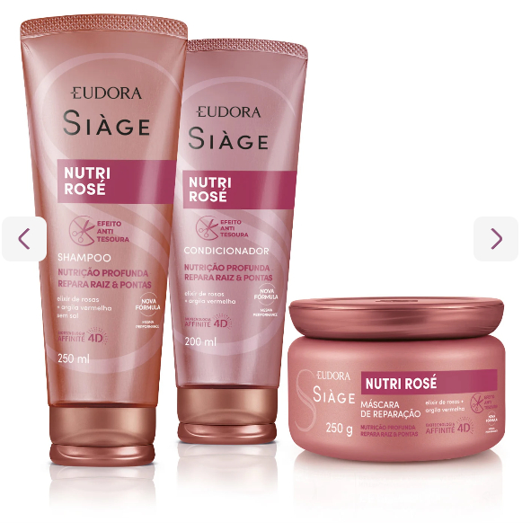 Nutri Rosé Siàge: Shampoo, Condicionador, Másca