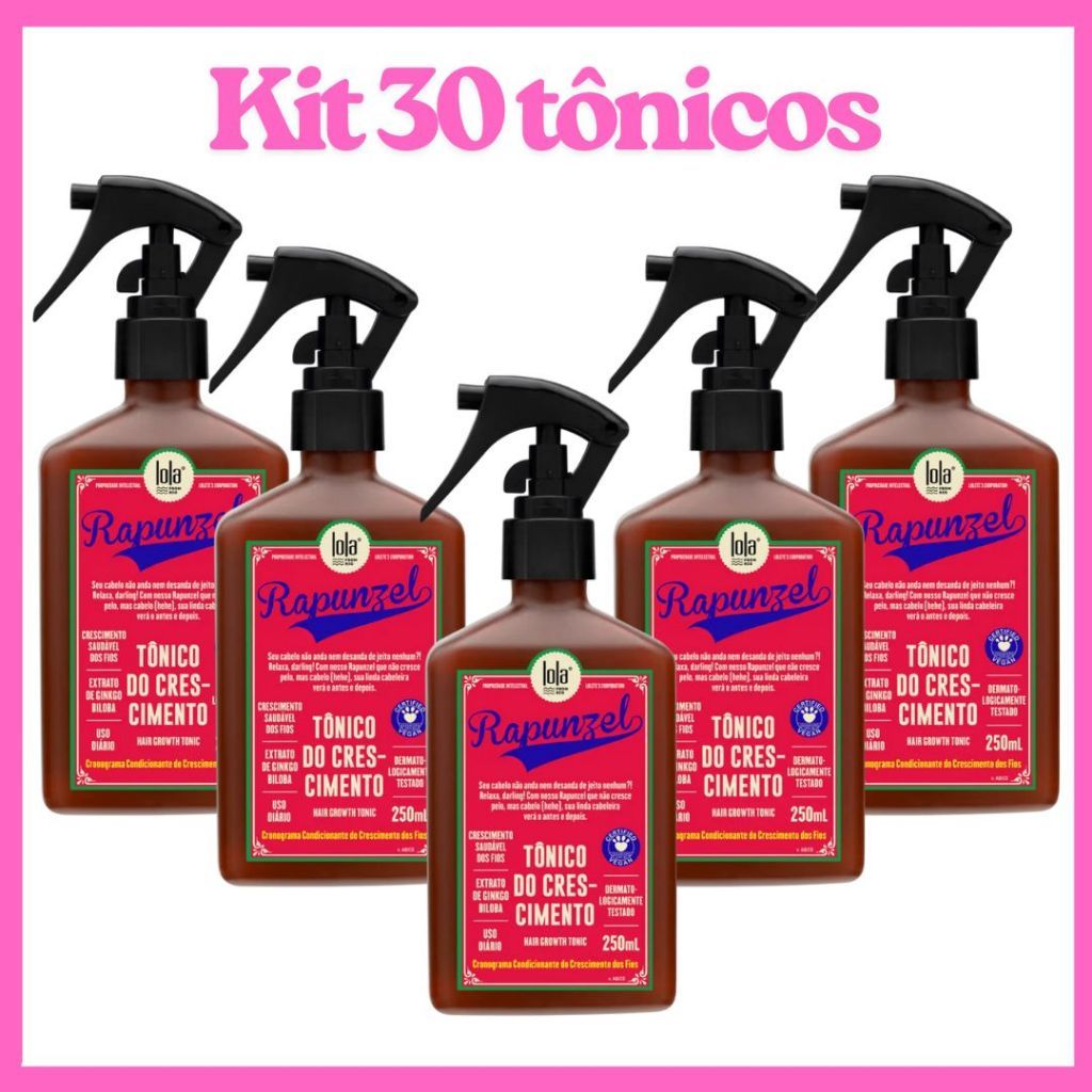 Kit Lojista 30x Tônico Rapunzel 250ml Lola Cosmet