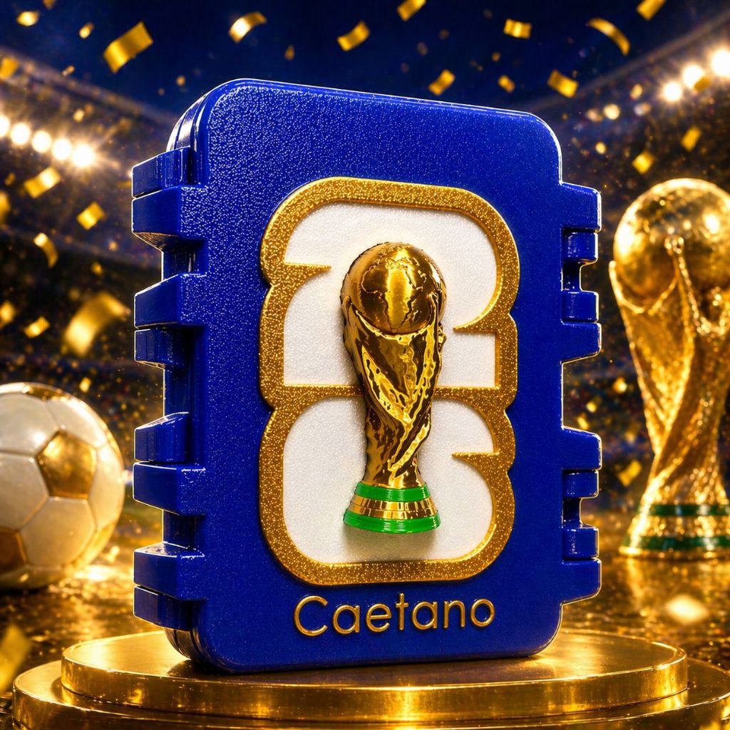 Caixinha Porta Figurinhas Copa do Mundo 2026 Perso