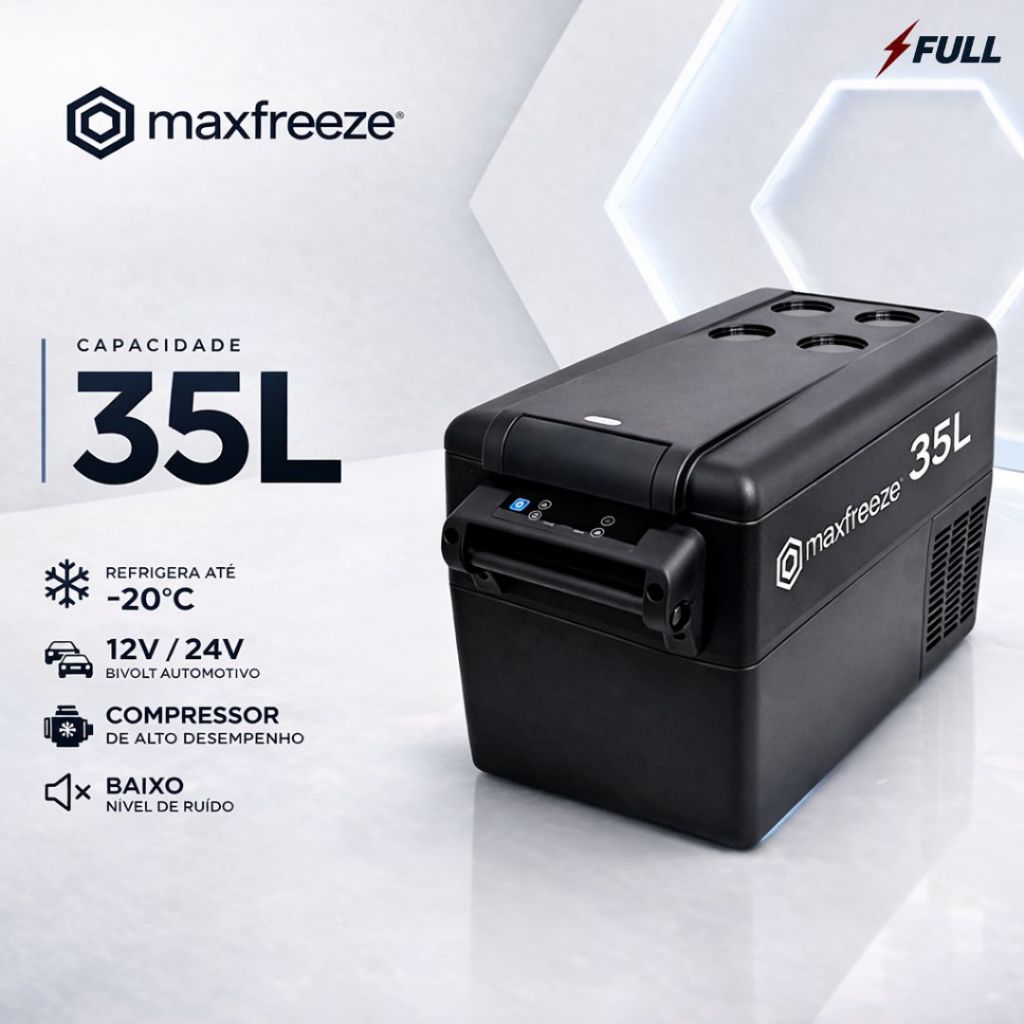 Mini Geladeira Portátil 35 Litros 12V/24V 110v/22