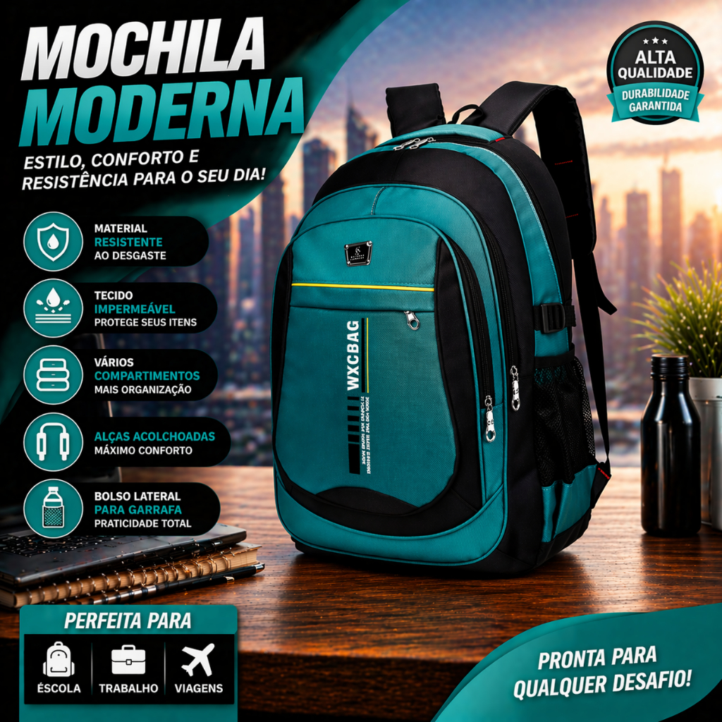 Mochila Bolsa Masculina Resistente à água Notebo