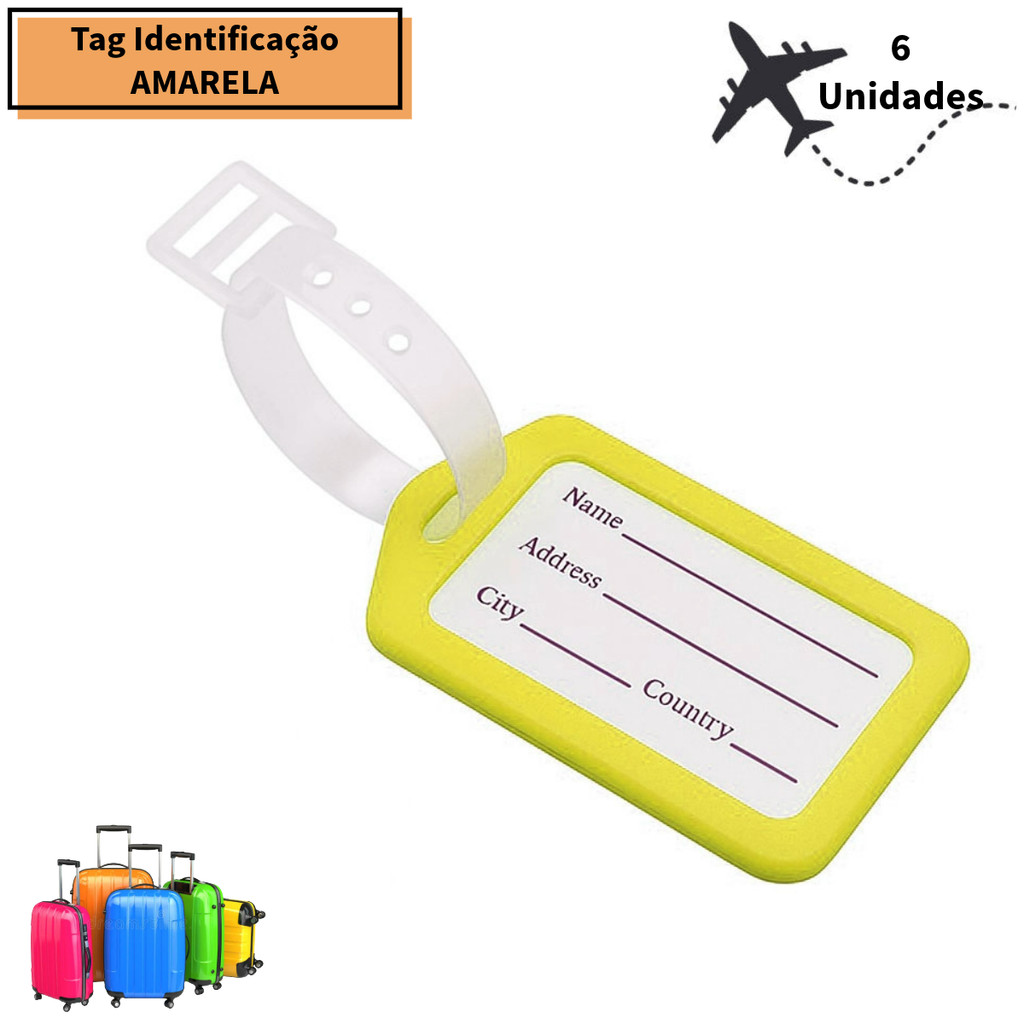 6 Etiquetas Tag de Identificação Mala Bagagem Vi