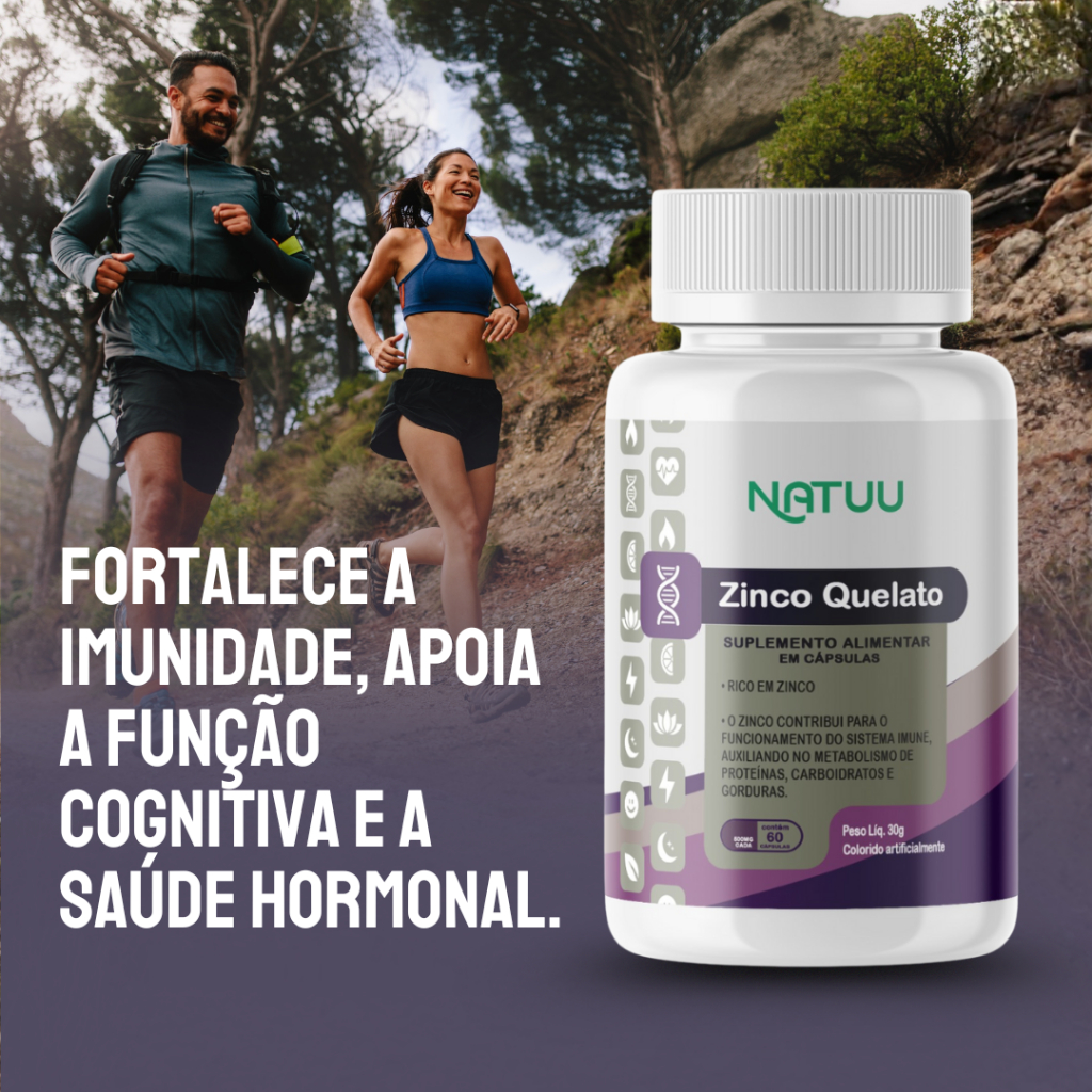 Zinco Quelato Natuu Suplementos 60 Cápsulas 1 Pot