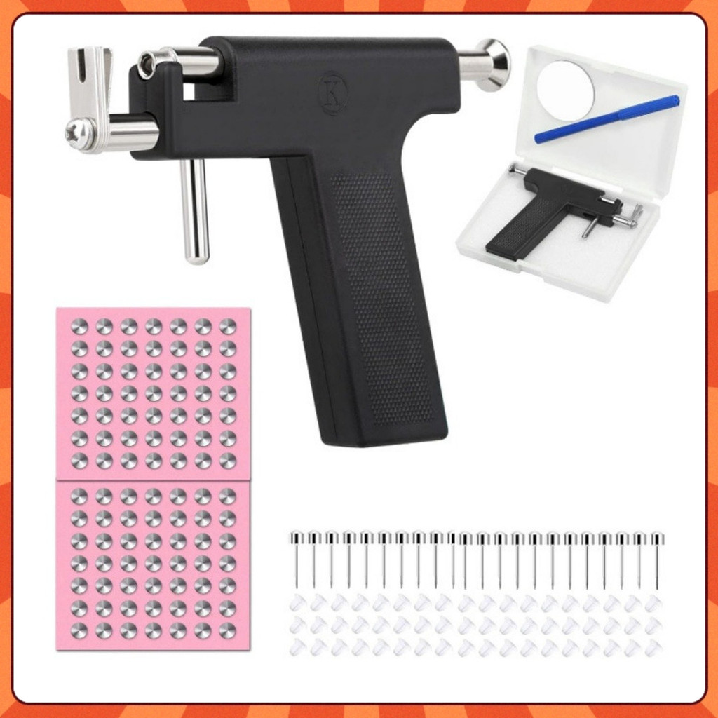 Kit Pistola De Piercing Para Furar Orelha Com Brin