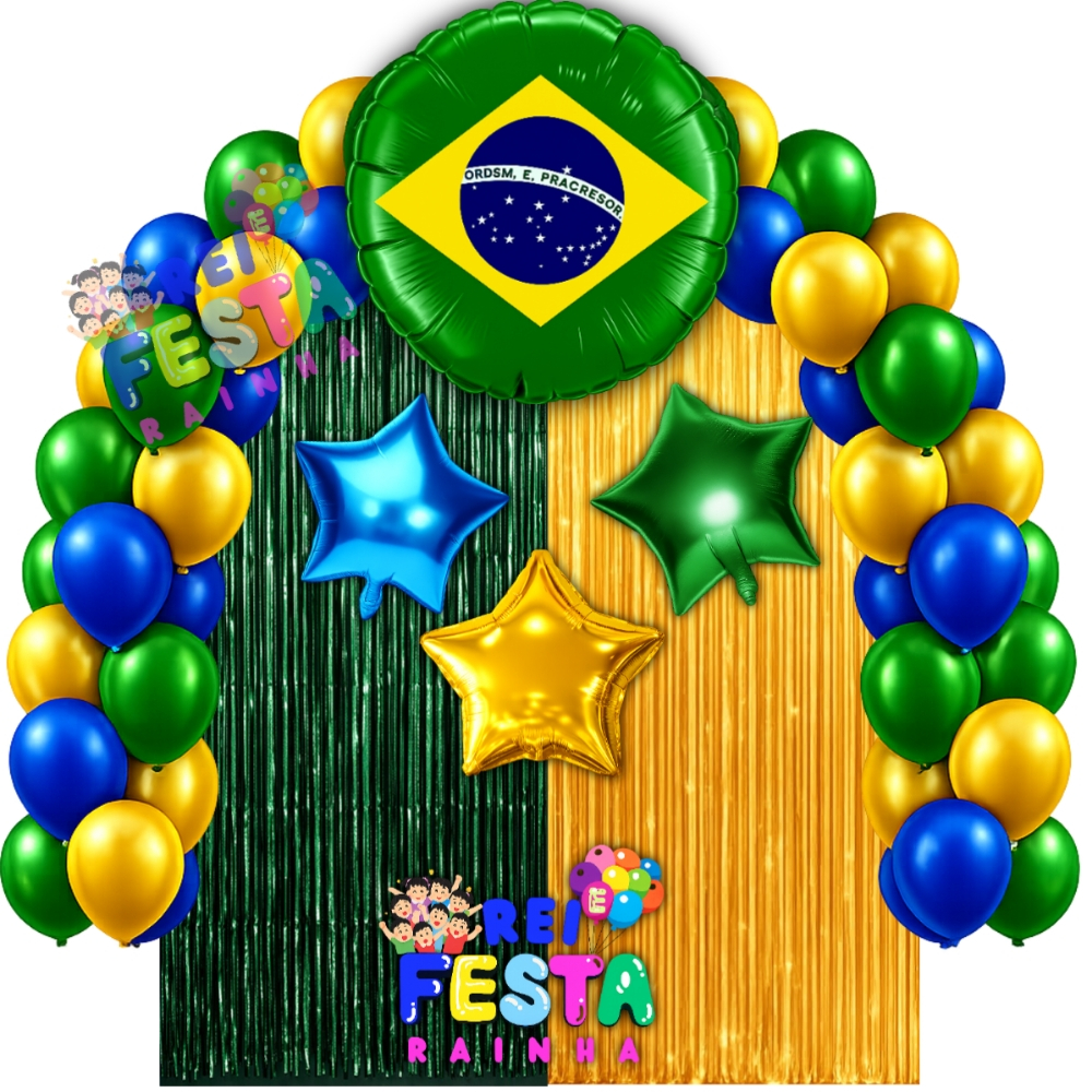 Kit Decoração Copa do mundo 2 Cortinas + Balão 