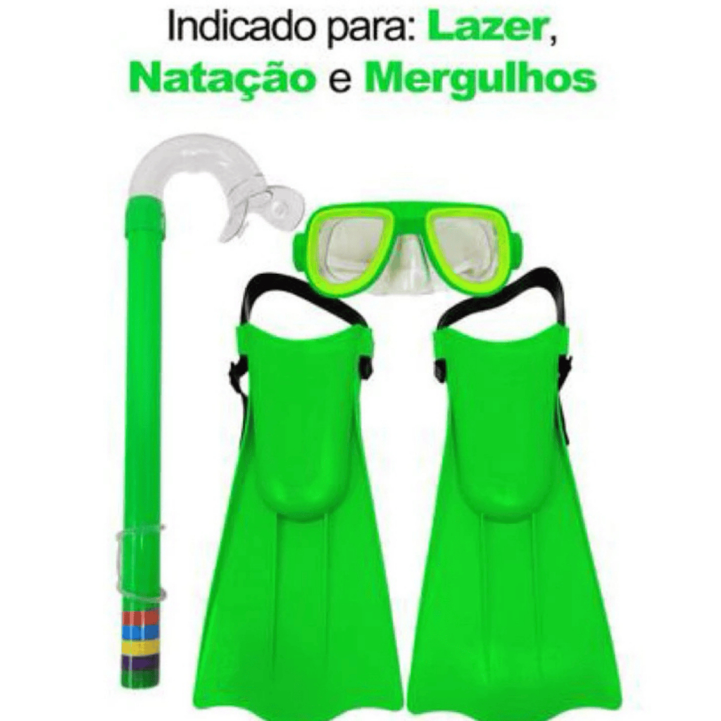 Kit Mergulho Infantil Snorkel Completo Óculos Pis
