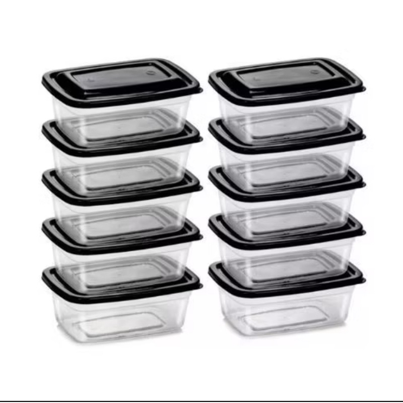 kit 10 ou 5 Potes 1 litro Transparente com tampa M