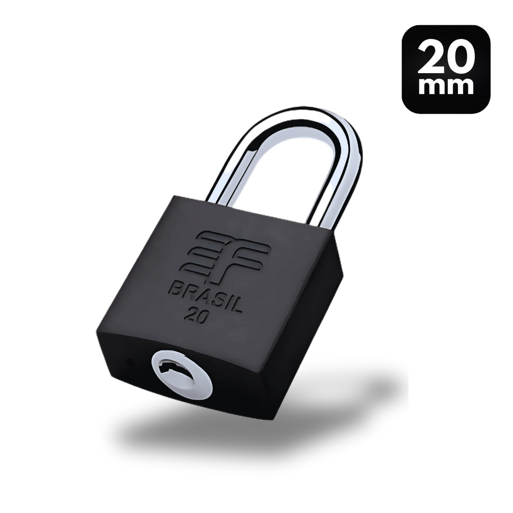 Cadeado Pequeno Reforçado 20mm Preto Fosco 2 Chav