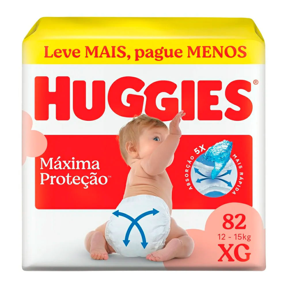 Fralda Huggies Máxima Proteção Tamanho XG 82 Un