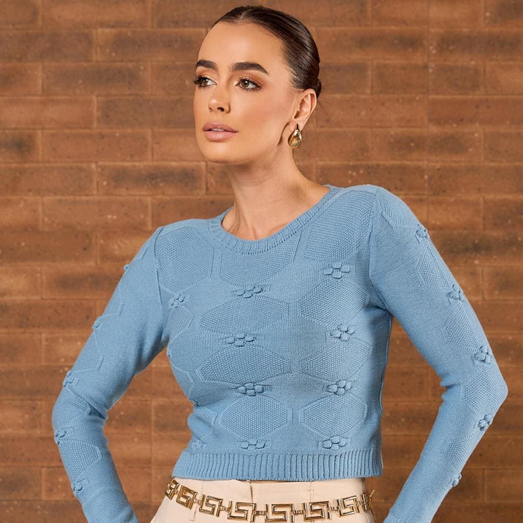 Blusa de Frio Feminina Manga Longa Tricot Premium