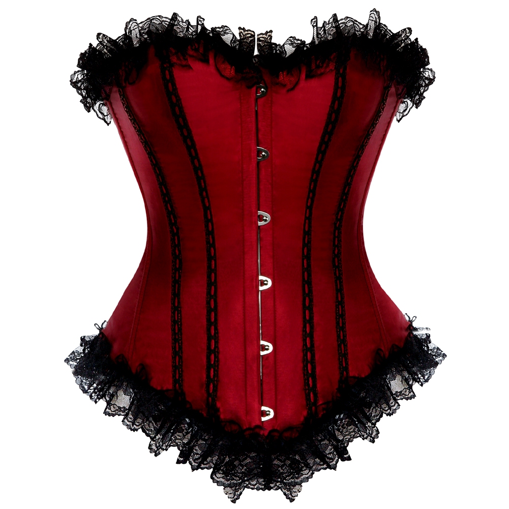 Espartilho De Cetim Feminino Top Overbust Bustier