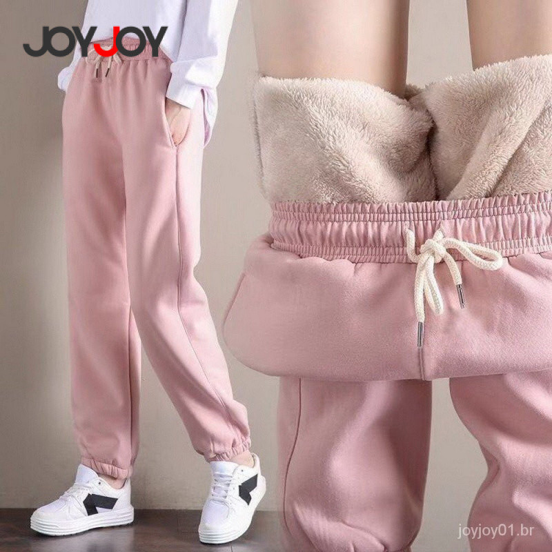 Moletom de forro de lã Flex feminino/Calça Casua