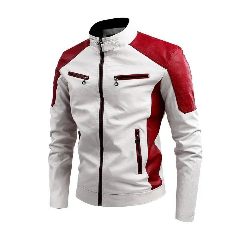 Jaqueta De Couro casual Masculina De Motocicleta E