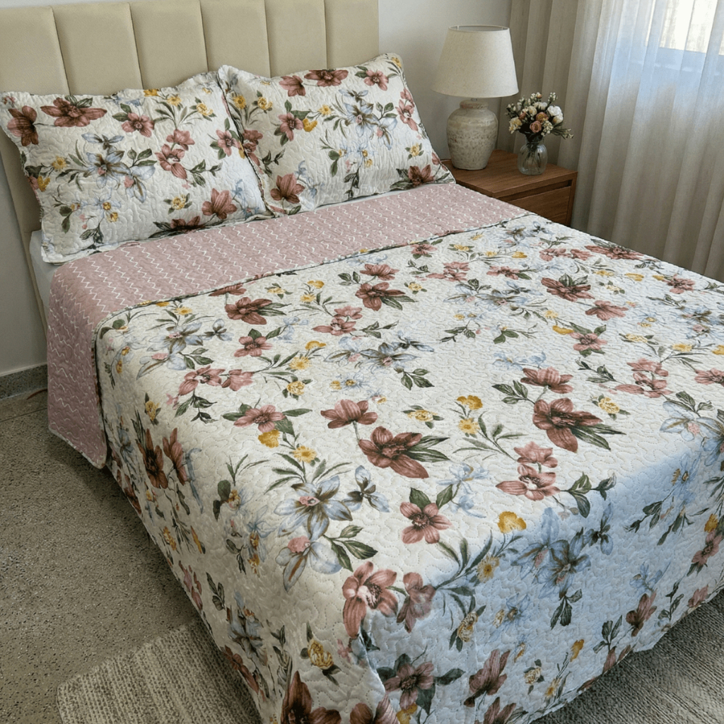 Colcha Cobre Leito Queen Dupla Face Com Porta Trav