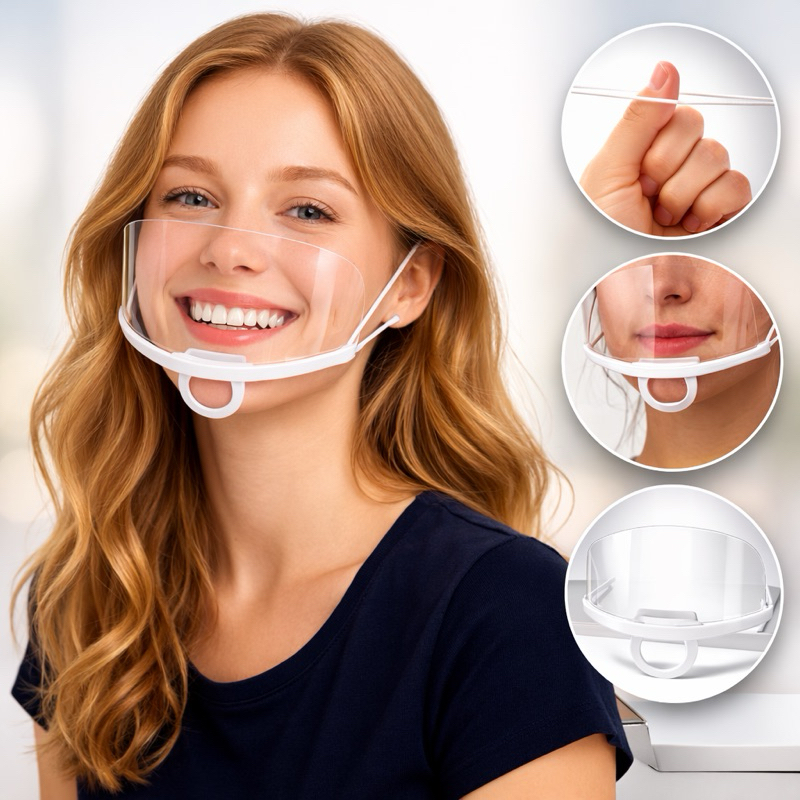Kit 5 Máscaras Acrílicas Transparentes Reutiliz�